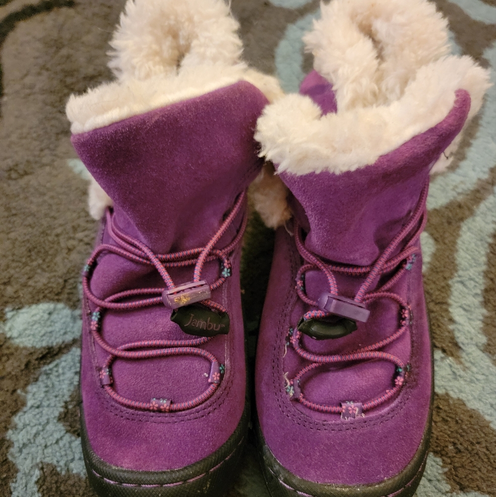 Girls purple ankle boots